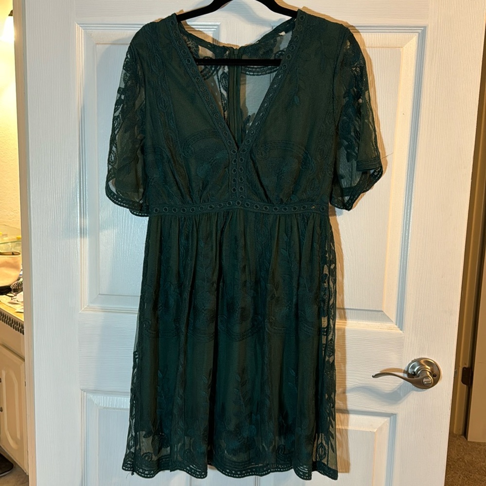 Honey Punch Medium Green Dress